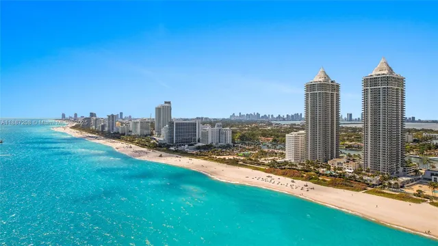 a view of a city and ocean view