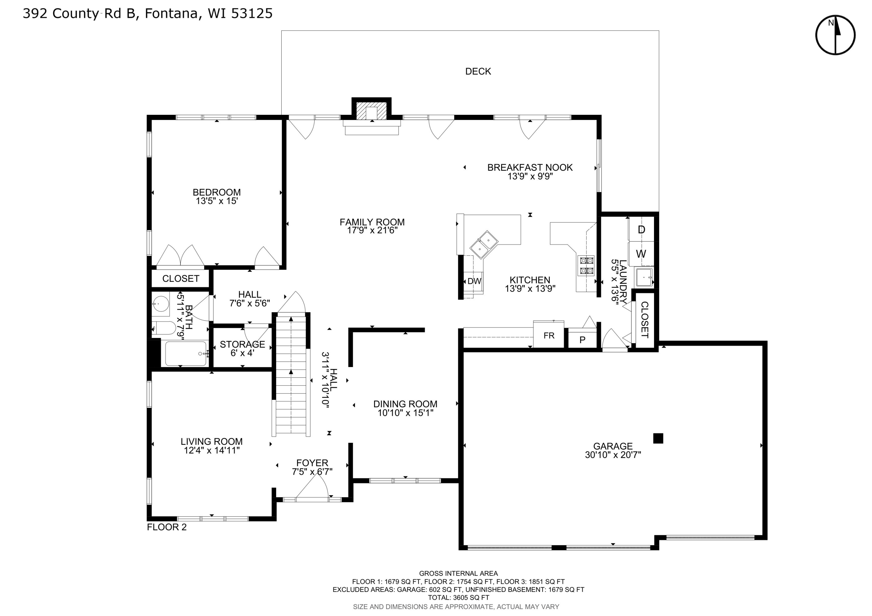 392 County Road B Fontana, WI 53125 - Photo 72 of 75 Main Level Floor Plan