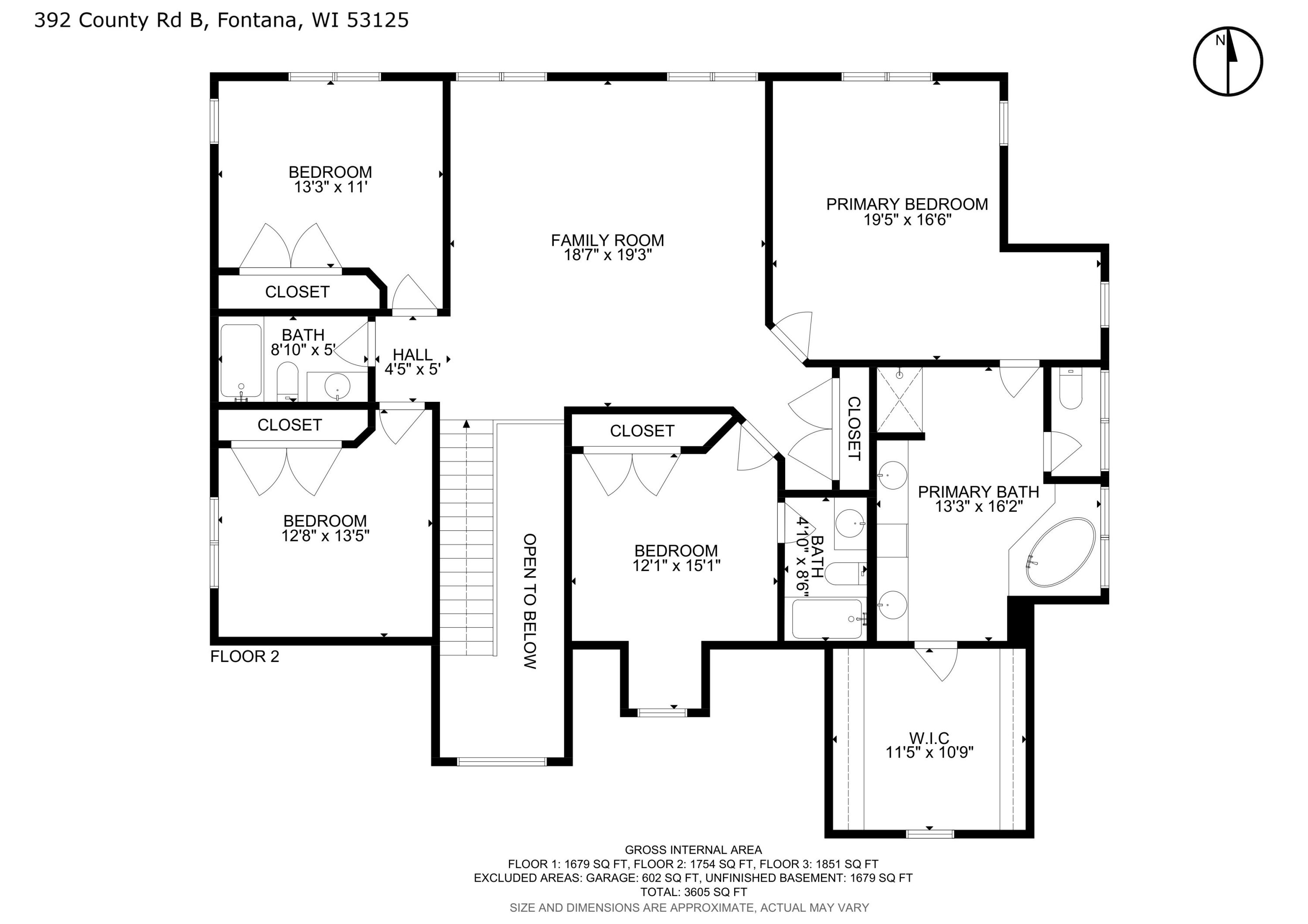392 County Road B Fontana, WI 53125 - Photo 73 of 75 Upper Level Floor Plan