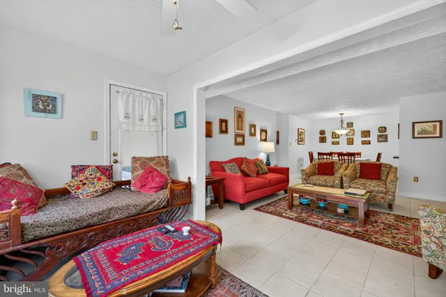 a living room with furniture and a couch