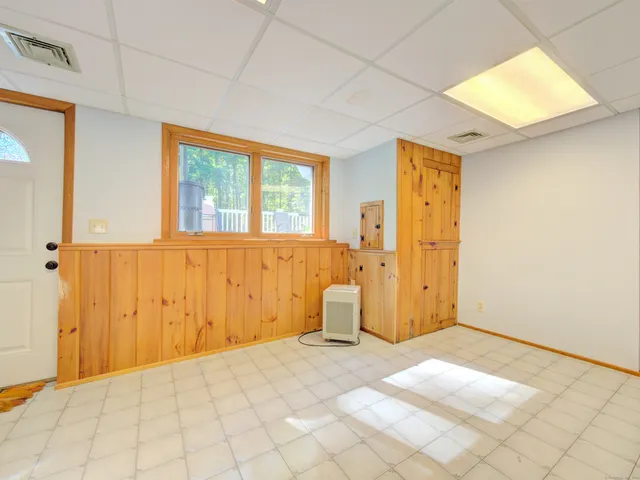 an empty room with a window