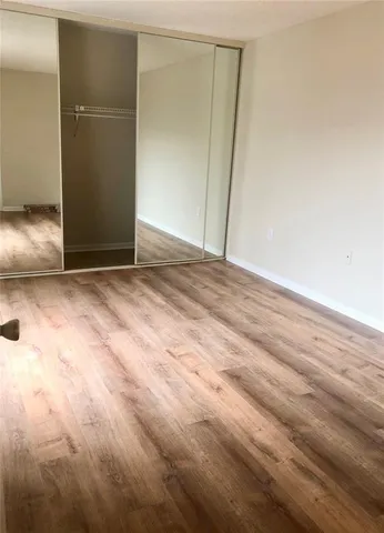an empty room with closet