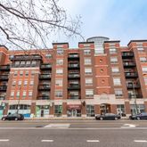 front view of a building and a street
