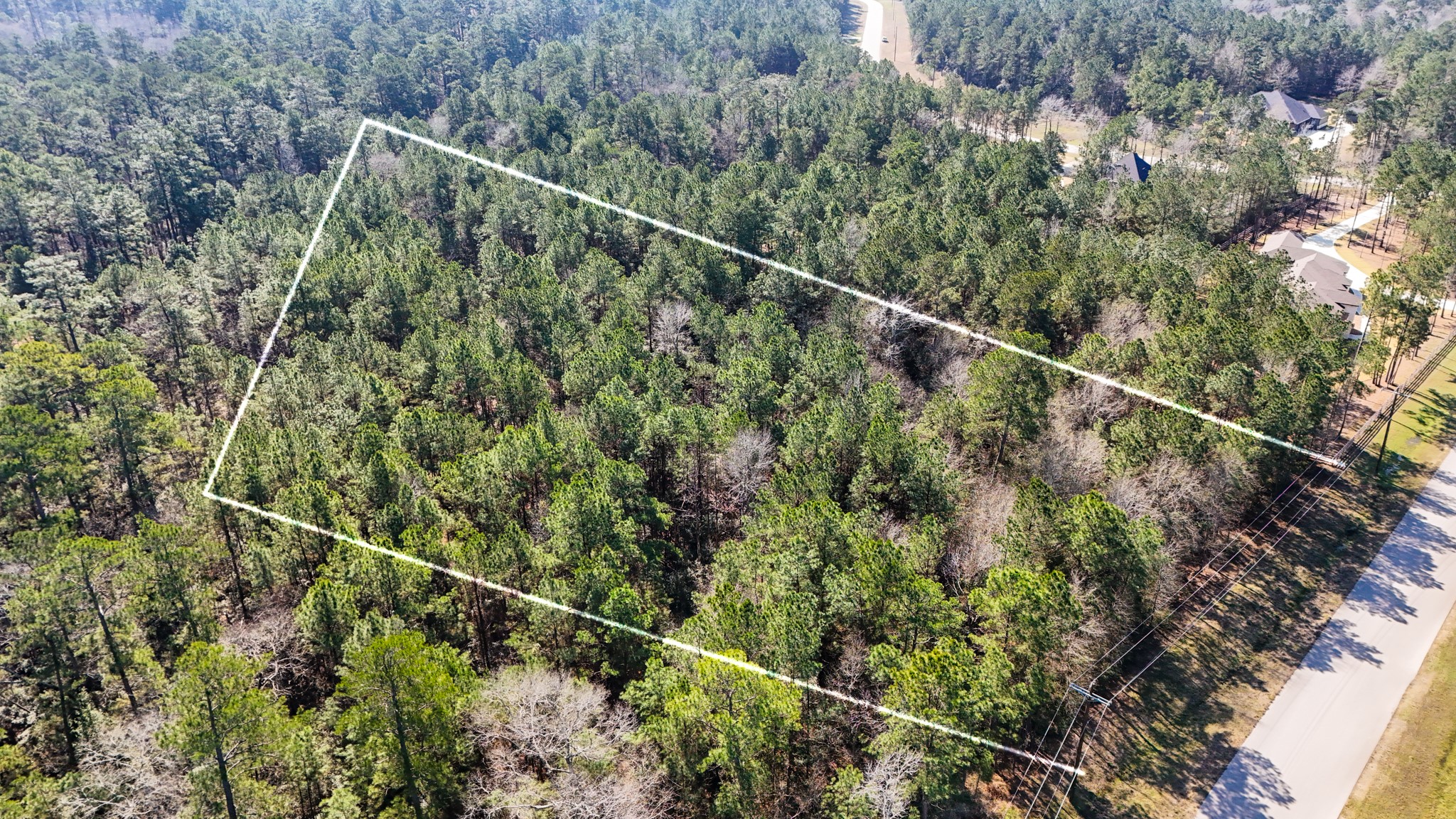 5-23-14 Rim Rock Road Huntsville, TX 77340 - Photo 9 of 45 A bird’s eye view of your future retreat, highlighting the vast expanse and natural beauty of the wooded landscape.