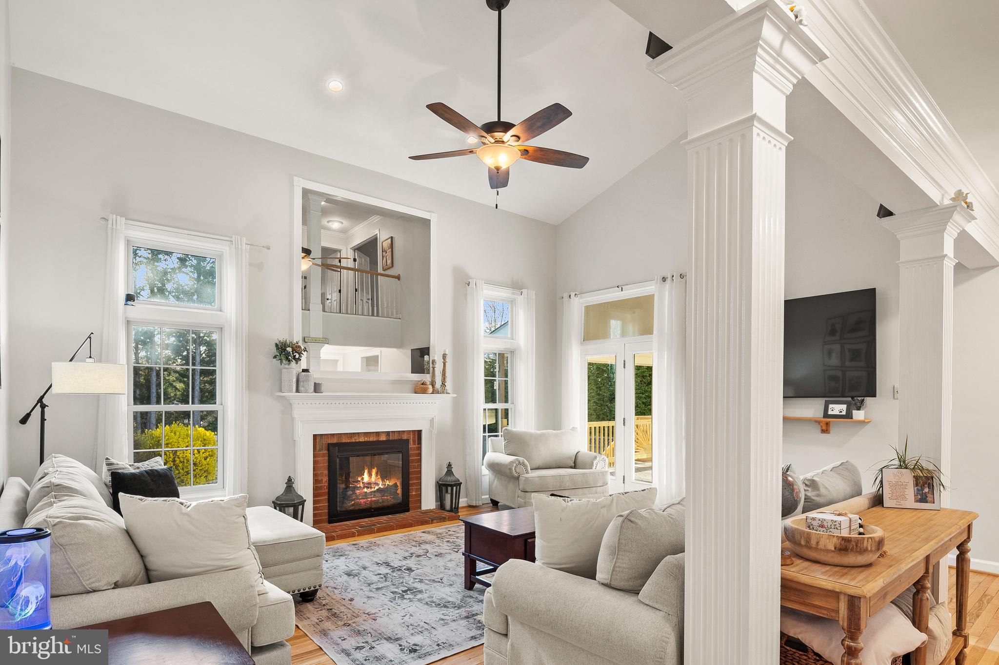 9916 Founders Way Damascus, MD 20872 - Photo 9 of 53 a living room with furniture a fireplace and a flat screen tv