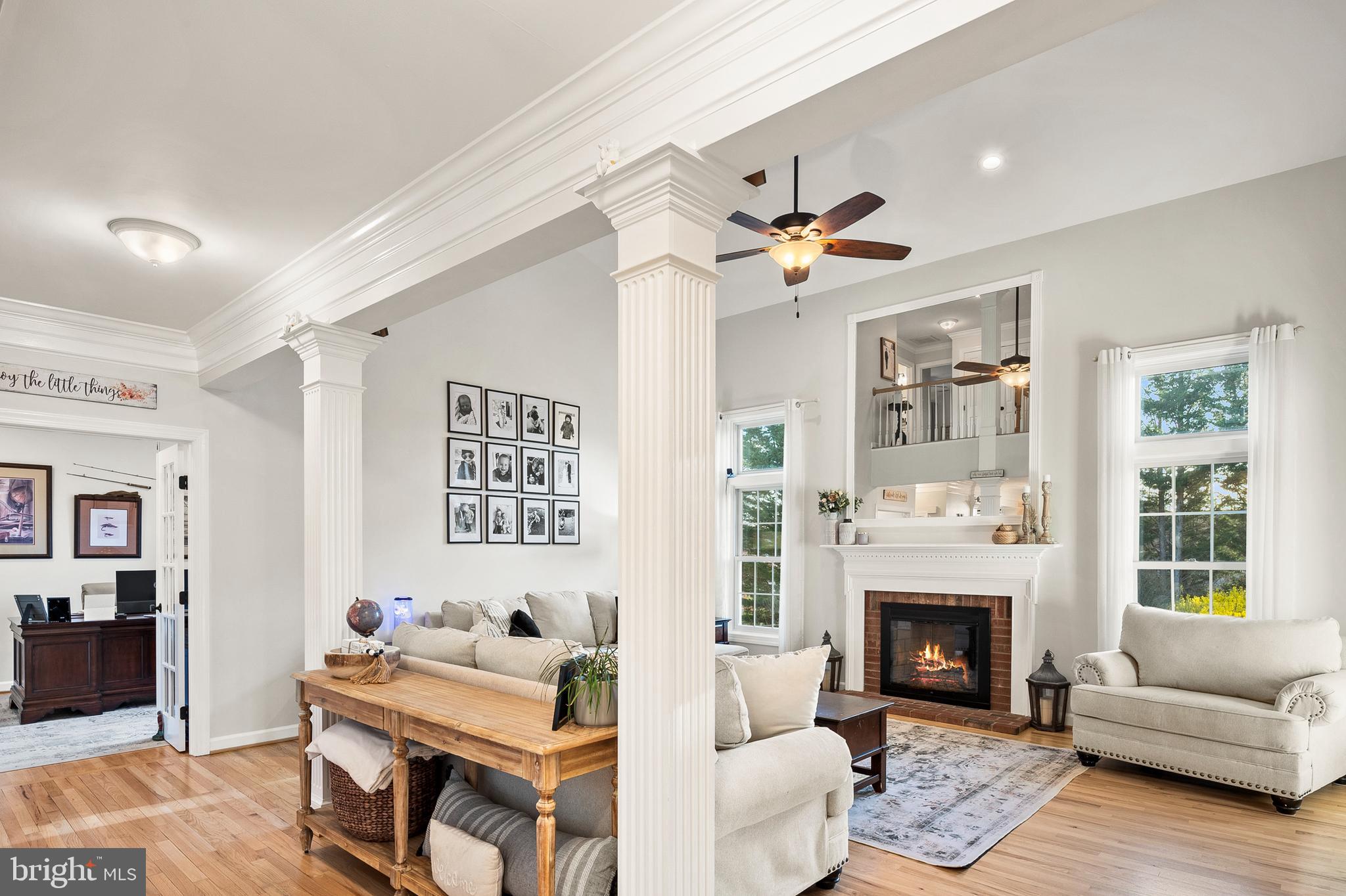 9916 Founders Way Damascus, MD 20872 - Photo 10 of 53 a living room with furniture a fireplace and a flat screen tv