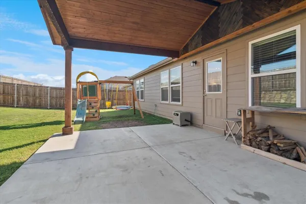 a view of a porch with a backyard