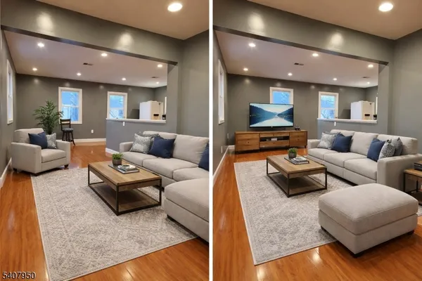 a living room with furniture and a couch