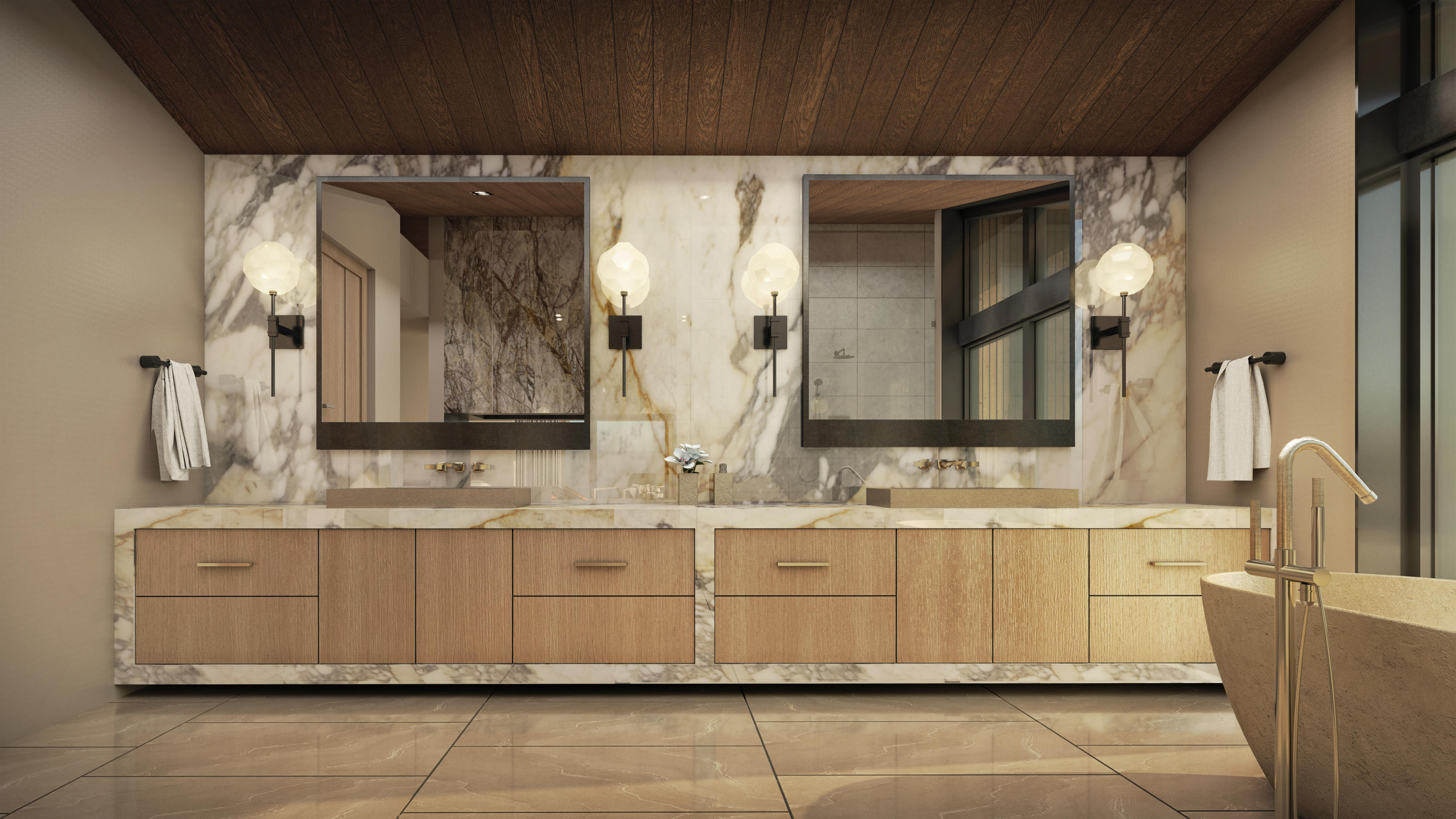 167 Adams Ranch Road Mountain Village, CO 81435 - Photo 11 of 17 a bathroom with a double vanity sink and a mirror