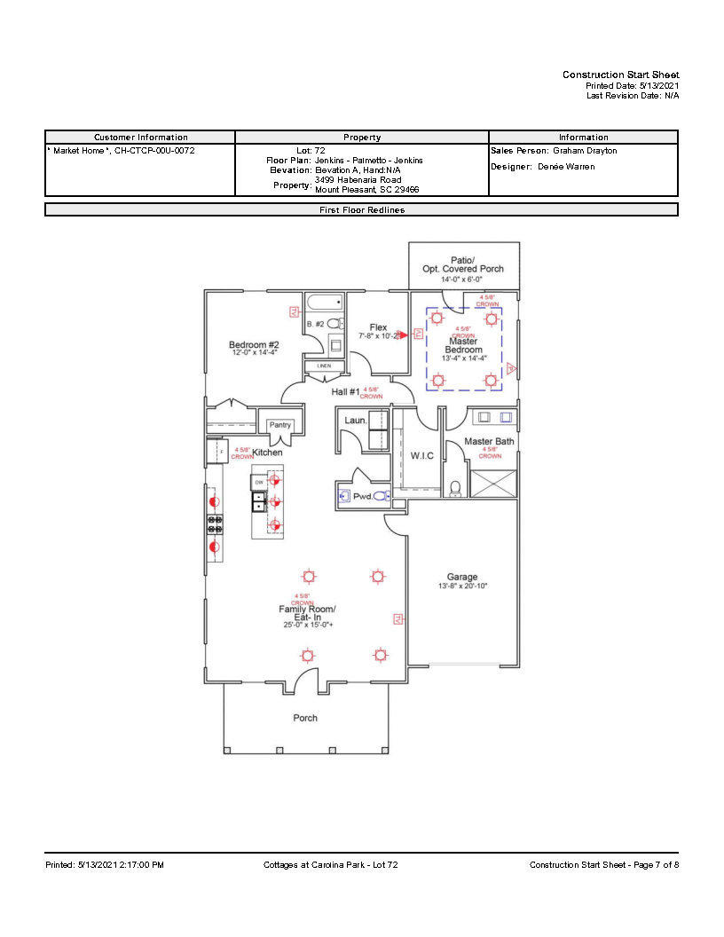3499 Habernaria Rd Mount Mount Pleasant, SC 29466 - Photo 17 of 17 CTCP 72 - Floorplan redlines