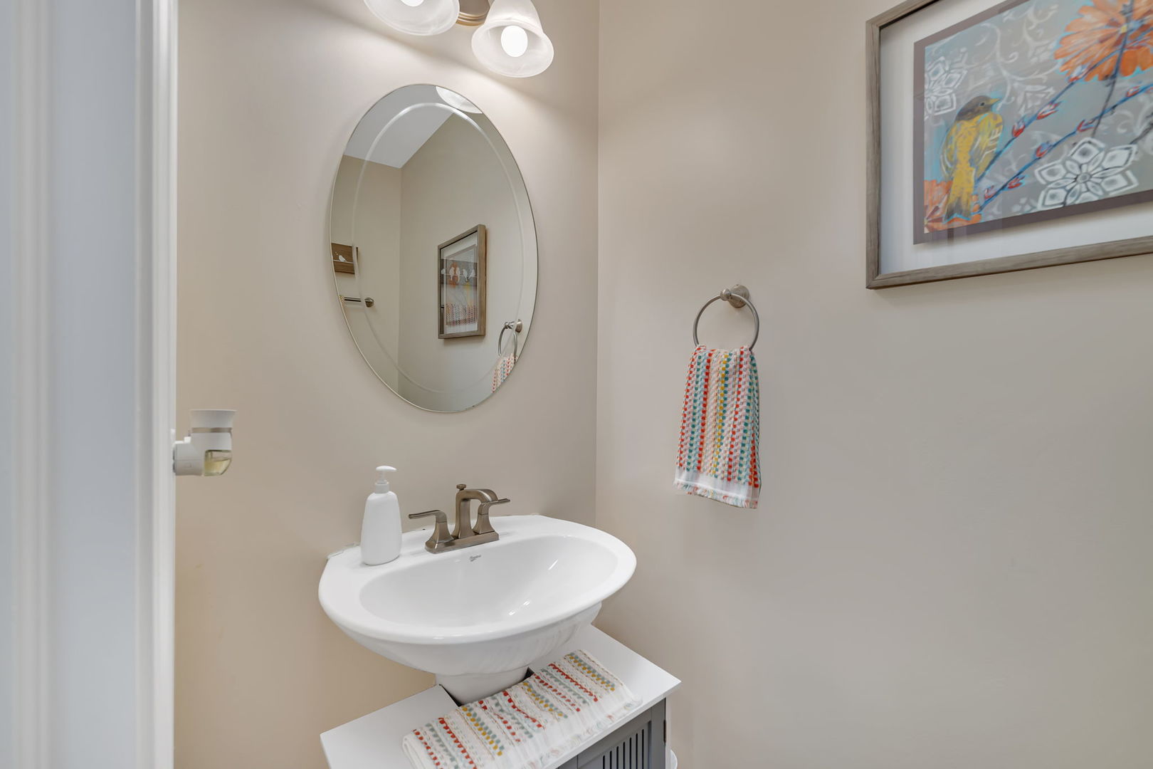 1047 Heron Circle Joliet, IL 60431 - Photo 14 of 25 a bathroom with a sink and a mirror