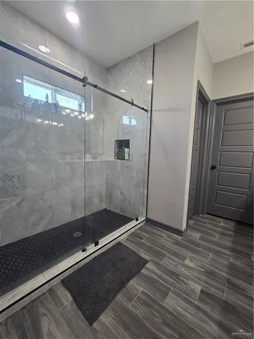 a bathroom with a shower