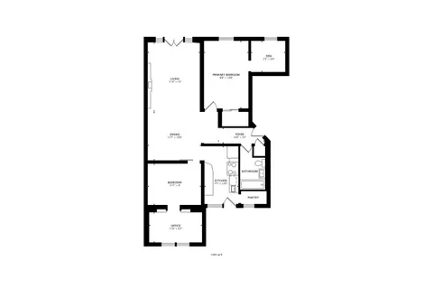 a picture of a bench in room