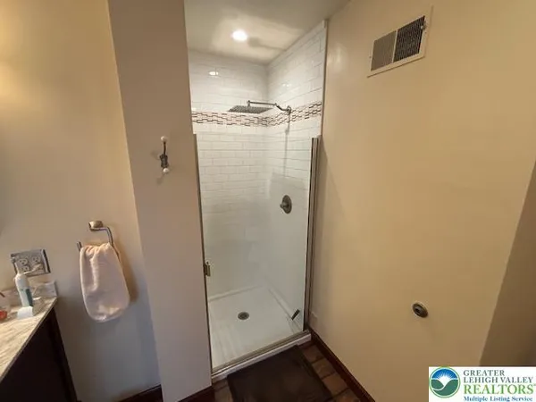 a bathroom with a shower