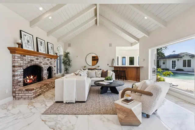 a front view of a house with yard