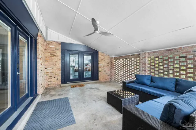 a living room with furniture