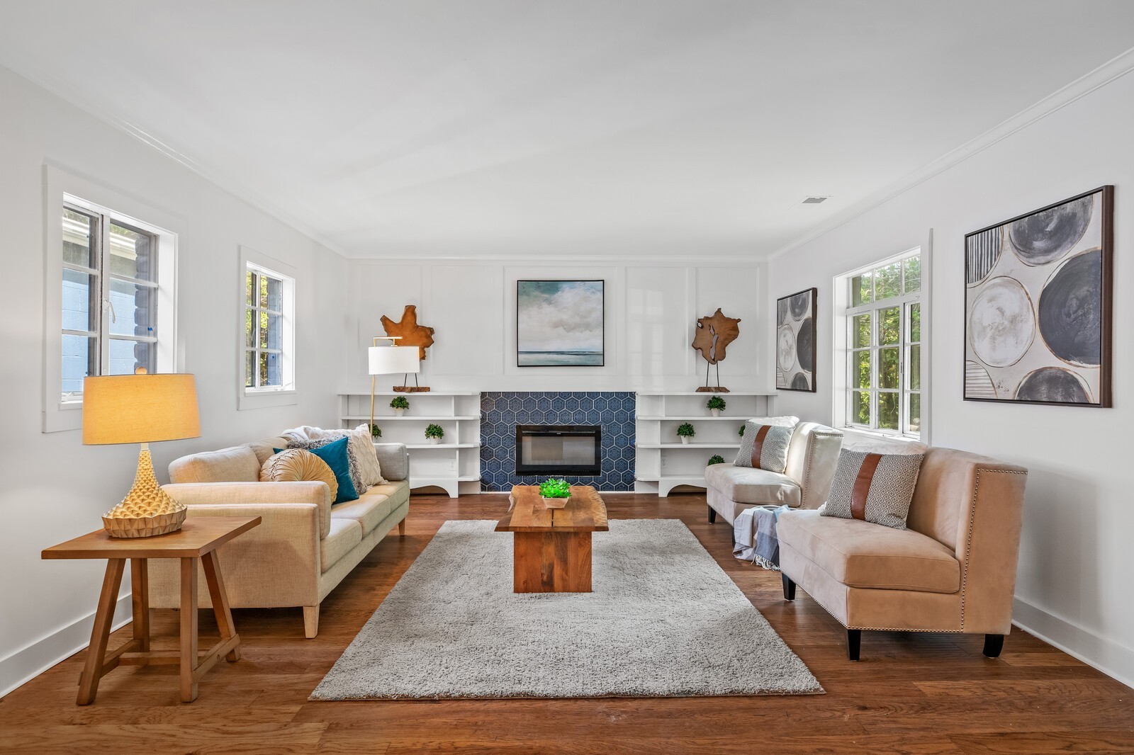 4911 Log Cabin Road Nashville, TN 37216 - Photo 4 of 10 a living room with furniture and a fireplace