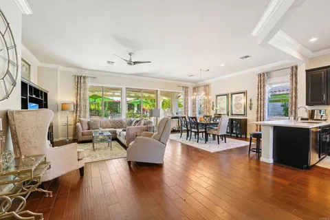 a view of a dining room and livingroom view