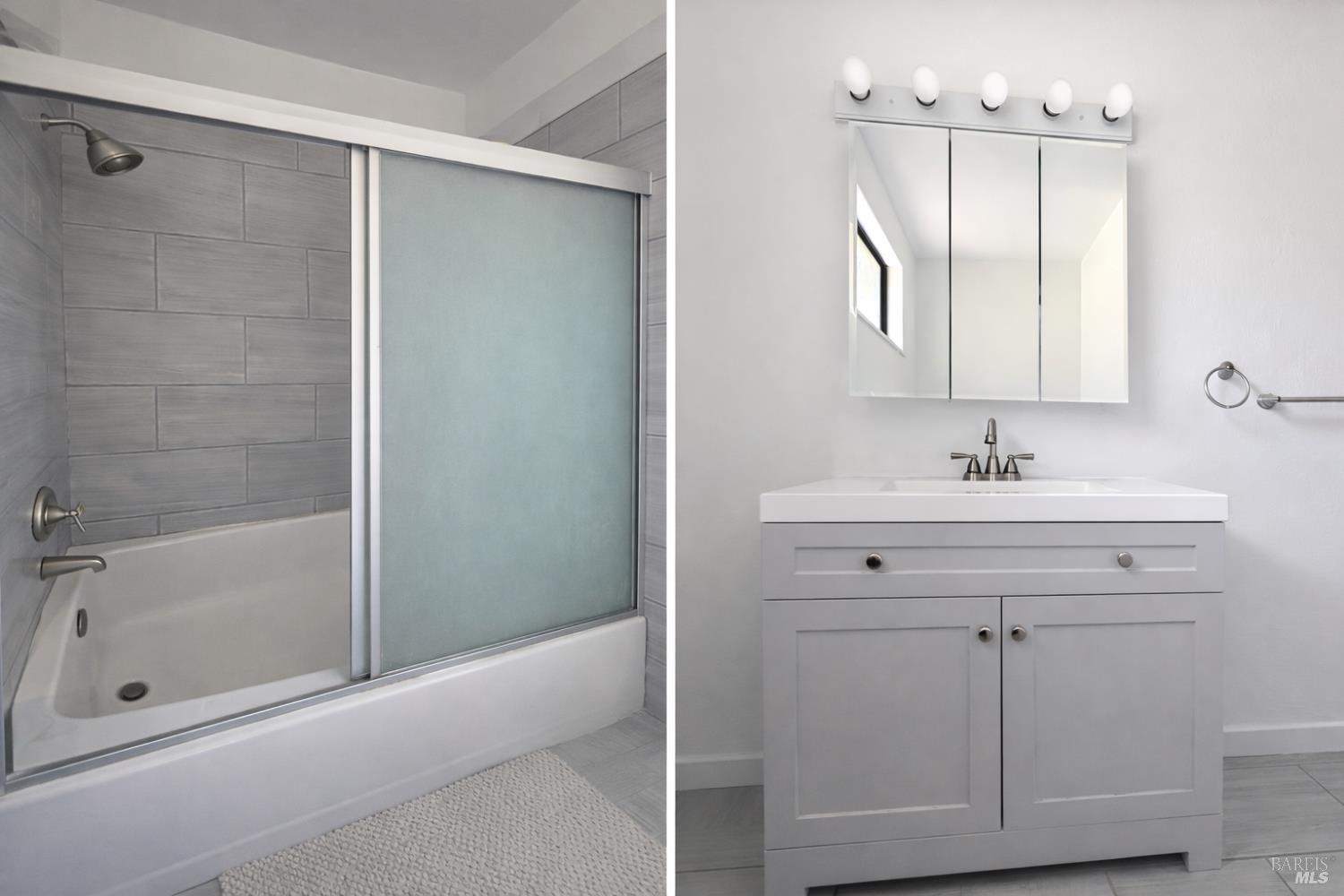 350 Riverview Road Garberville, CA 95542 - Photo 2 of 4 a bathroom with a shower sink and mirror