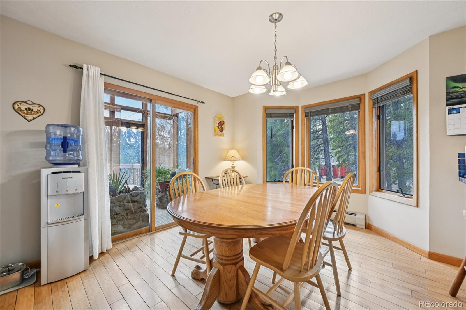 206 Pinon Circle Black Hawk, CO 80422 - Photo 16 of 50 a dining room with furniture a chandelier and wooden floor