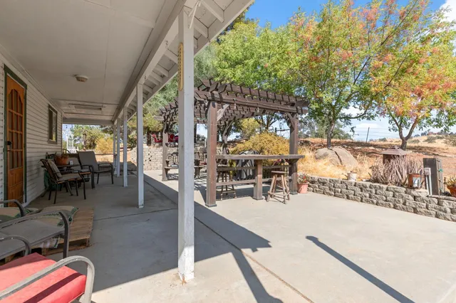 a view of a house with a patio