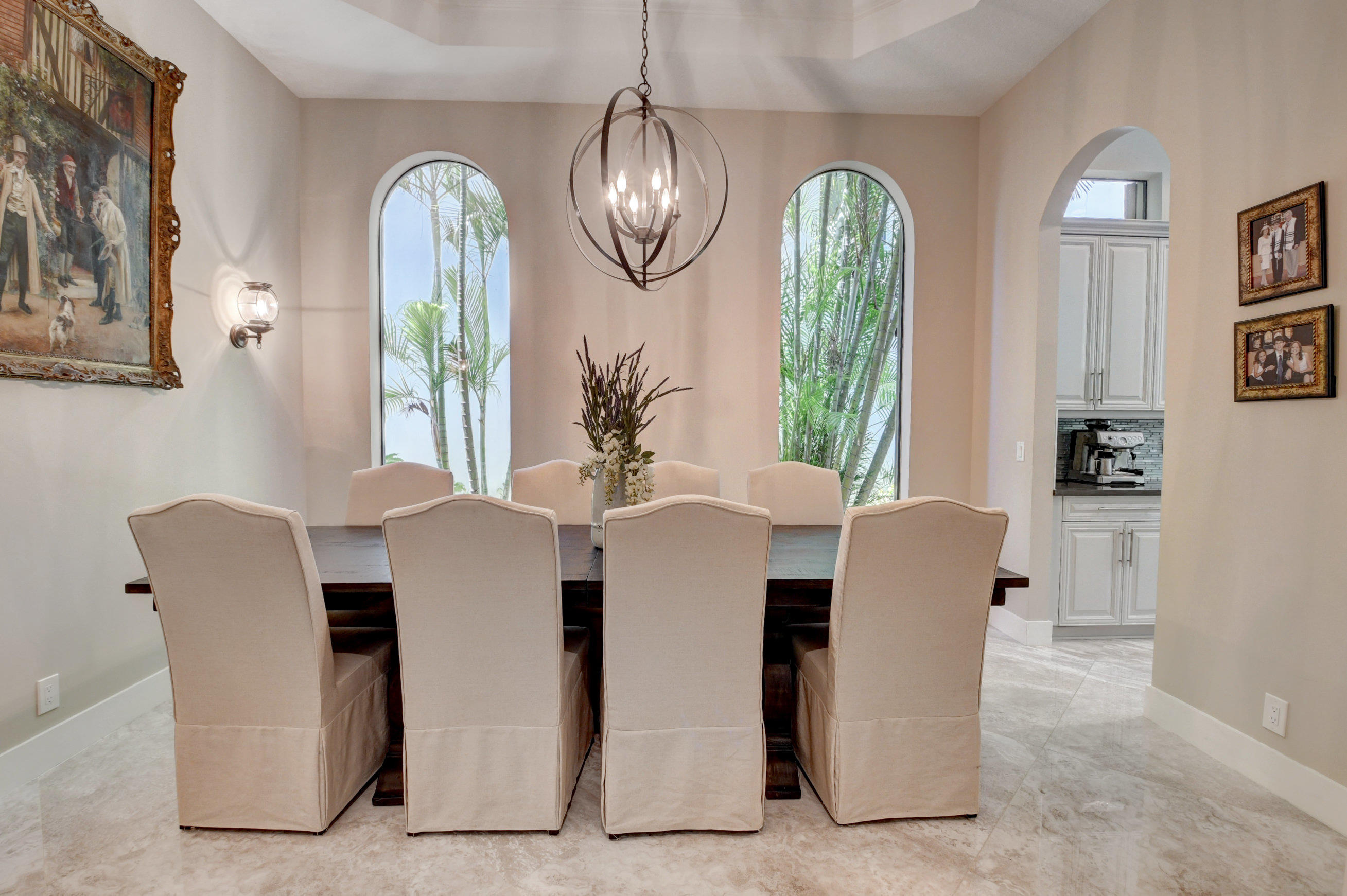 17798 Cadena Drive Boca Raton, FL 33496 - Photo 12 of 49 a dining room with furniture a potted plant and a mirror