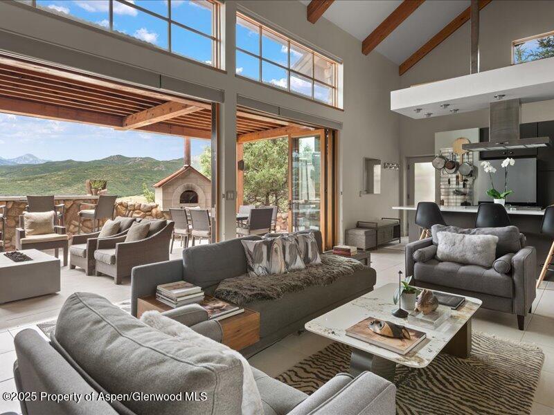 26 Bunker Loop Aspen, CO 81612 - Photo 2 of 23 a living room with furniture a rug potted plant and a large window