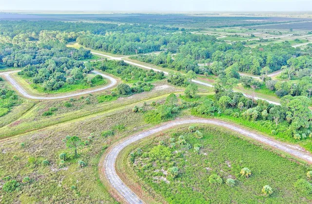 a view of a field with an ocean