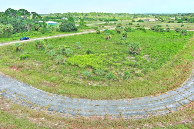 a view of a garden with an outdoor space
