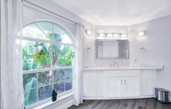 a living room with furniture