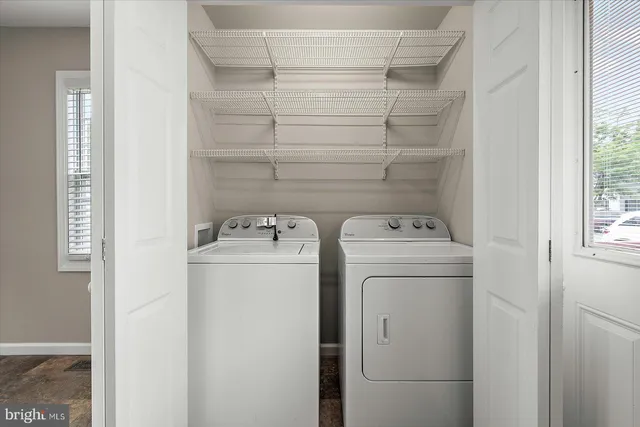 a view of a deck with a bench