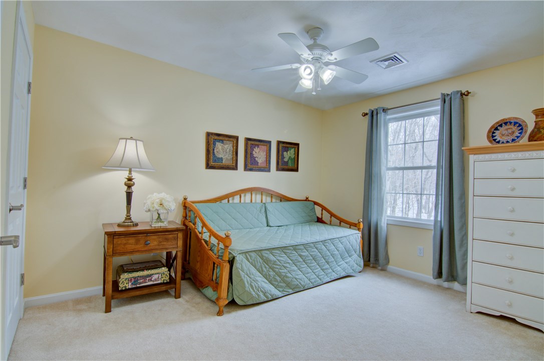 188 Ridge Drive Exeter, RI 02822 - Photo 21 of 40 Bedroom. Single Closet. Ceiling Fan w/Light. Carpeting.