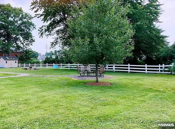 a view of a park with slide