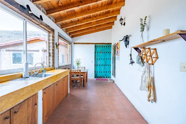 a living room with furniture floor to ceiling window and potted plants