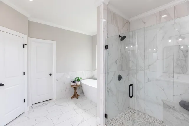 a bathroom with a shower