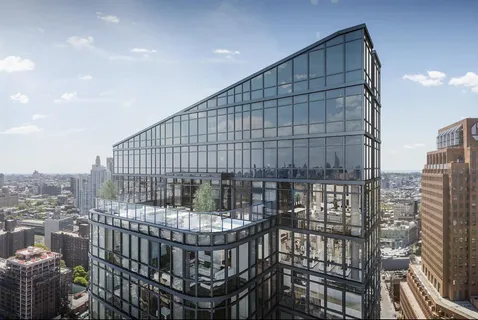 a roof deck view with a garden space