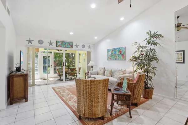 a living room with furniture