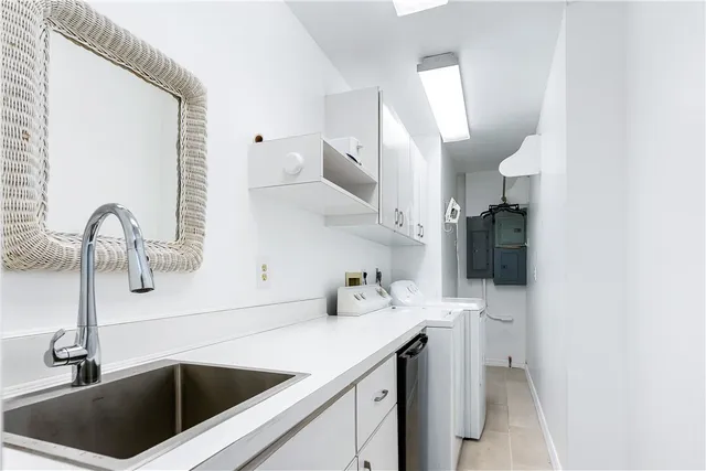 a workspace with furniture and window