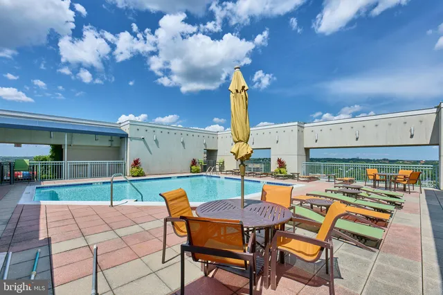 a view of a terrace with sitting area