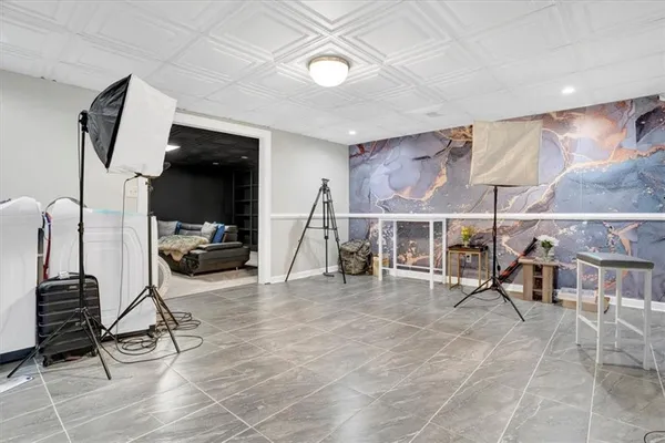 a living room with furniture
