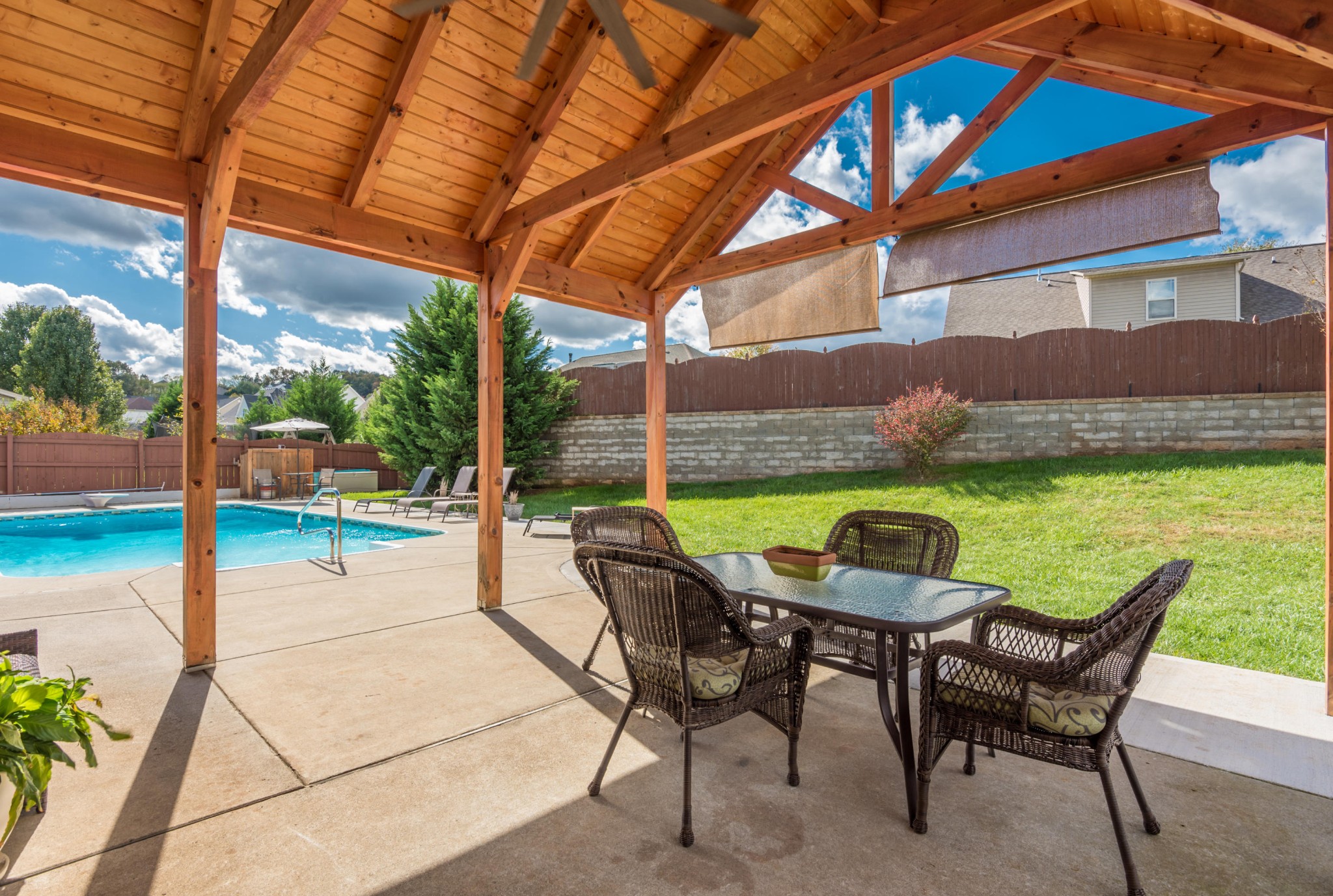 12665 Clear Ridge Road Knoxville, TN 37922 - Photo 18 of 39 a view of a patio with a table and chairs