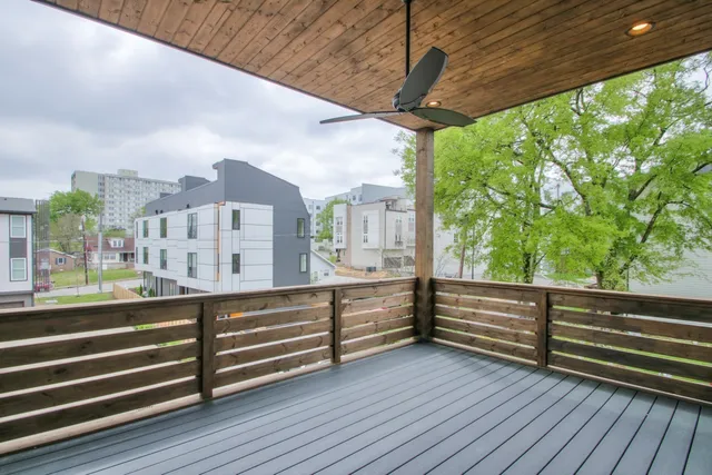 a view of balcony with city view