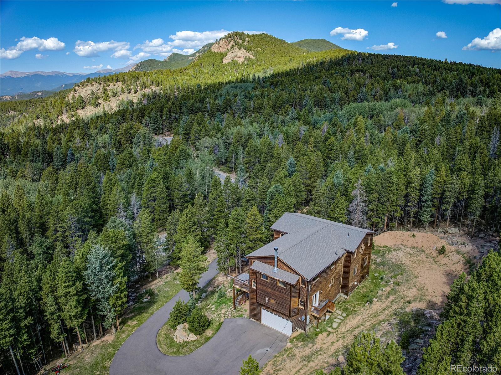 10922 Conifer Mountain Road Conifer, CO 80433 - Photo 36 of 37 a view of a big yard with potted plants and large tree