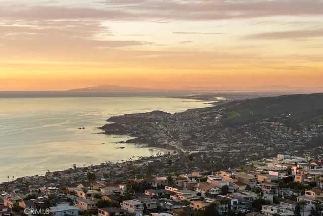 a city view with ocean