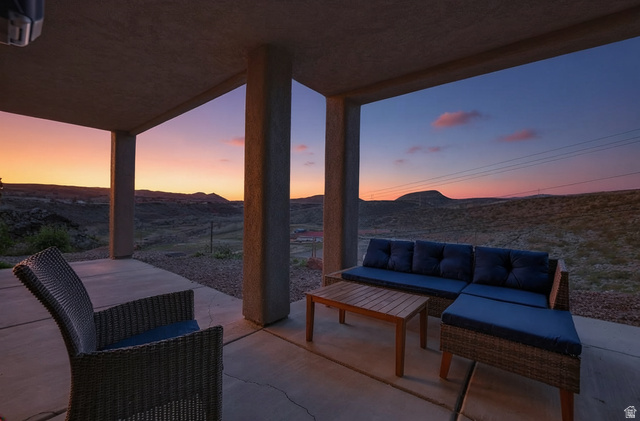 217 West Terrace Circle Toquerville, UT 84774 - Photo 25 of 25 View of patio / terrace with outdoor seating and a mountain view