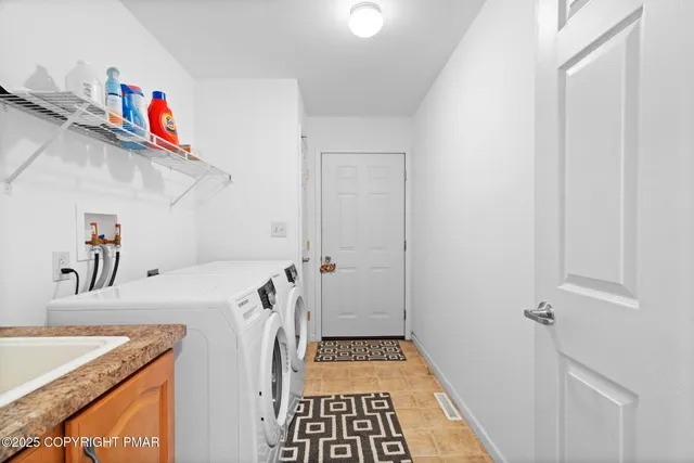 a room with furniture and air hockey table