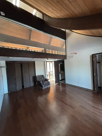 a view of a building with sitting area