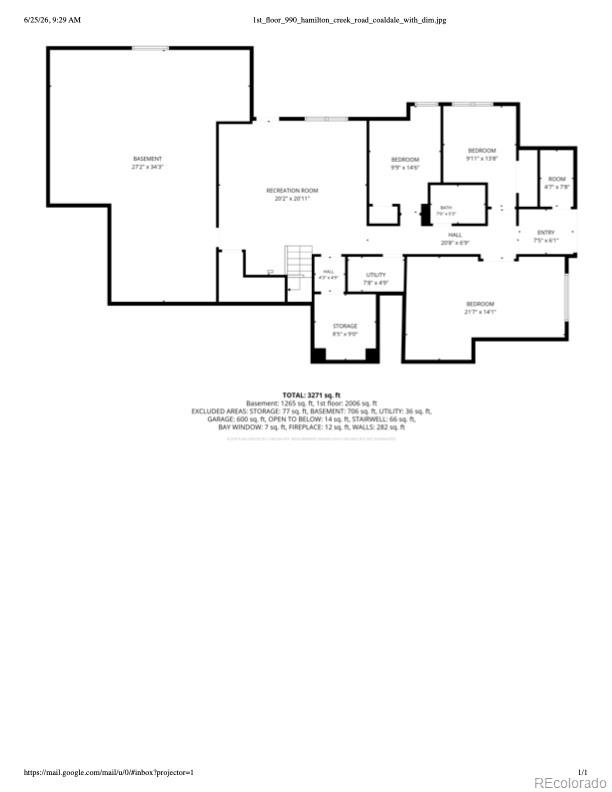 990 Hamilton Creek Road Coaldale, CO 81222 - Photo 48 of 49 a picture of a floor plan