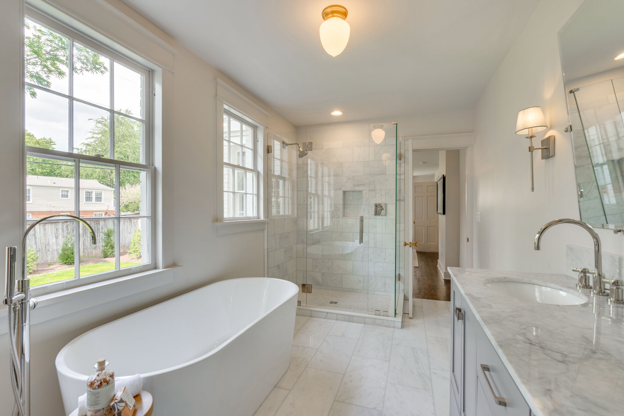 249 Lauderdale Road Nashville, TN 37205 - Photo 32 of 66 a bathroom with a granite countertop sink a toilet and shower