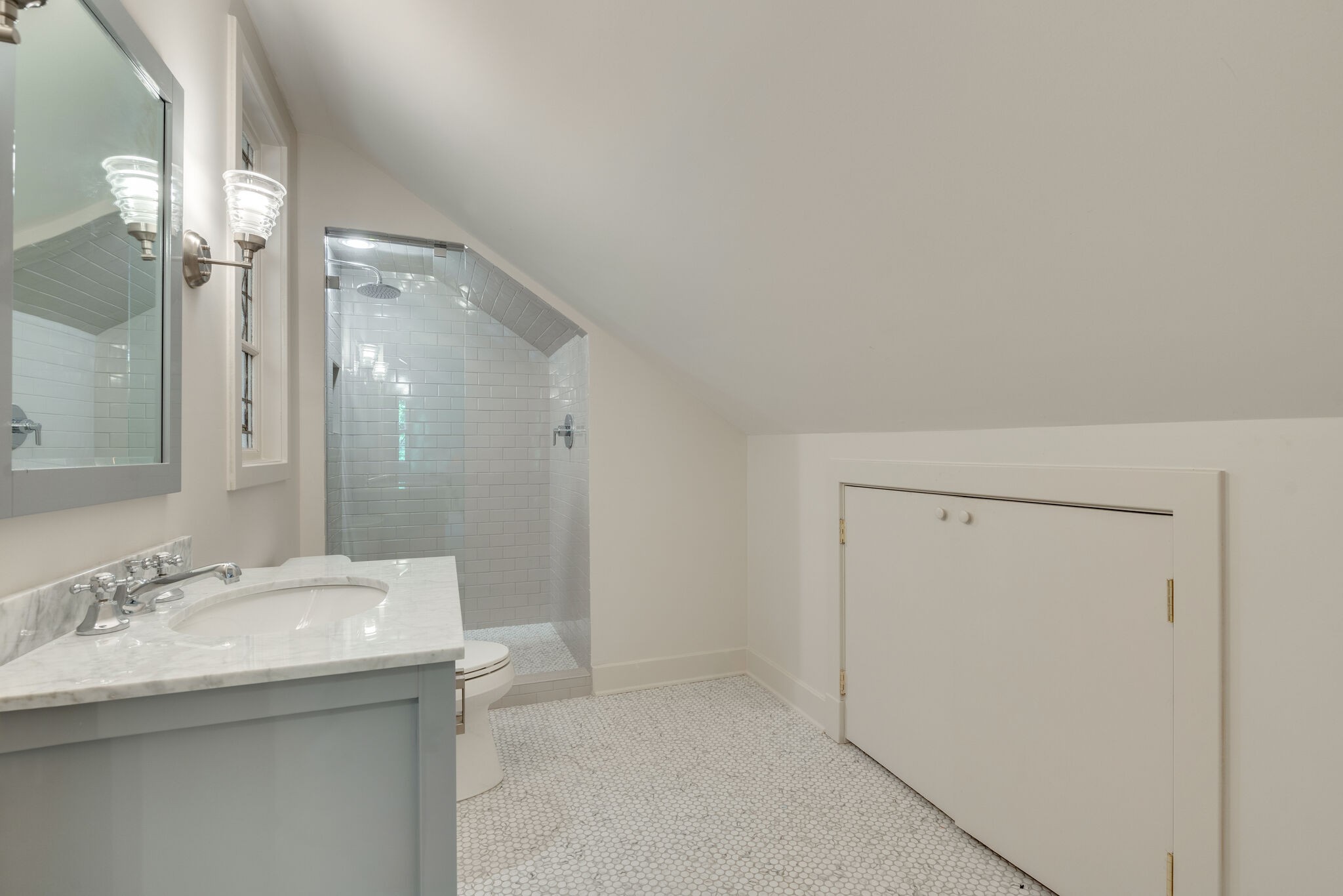 249 Lauderdale Road Nashville, TN 37205 - Photo 47 of 66 a bathroom with a granite countertop sink and a mirror